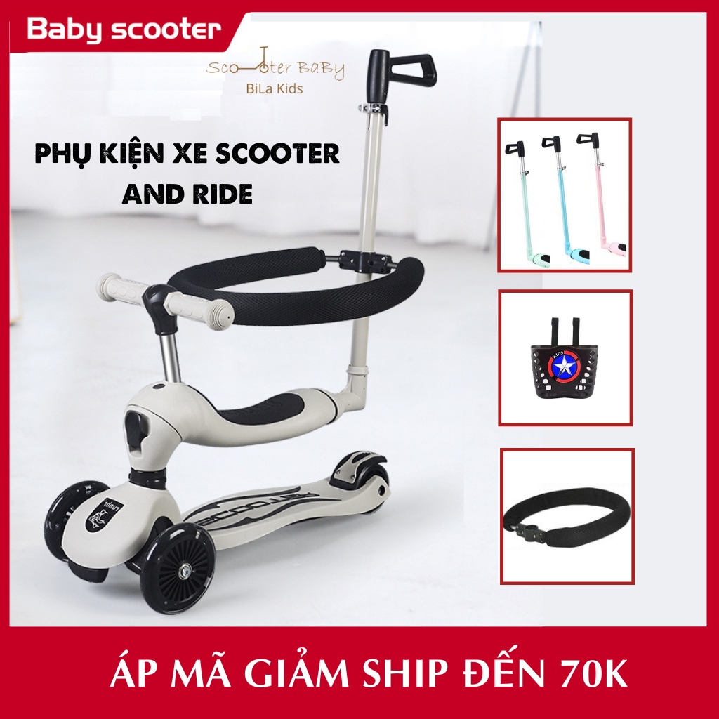 [Mã LIFE50KALL giảm 10% đơn 200K] Phụ kiện xe Scooter and Ride cho bé- Tay đẩy xe scooter and ride