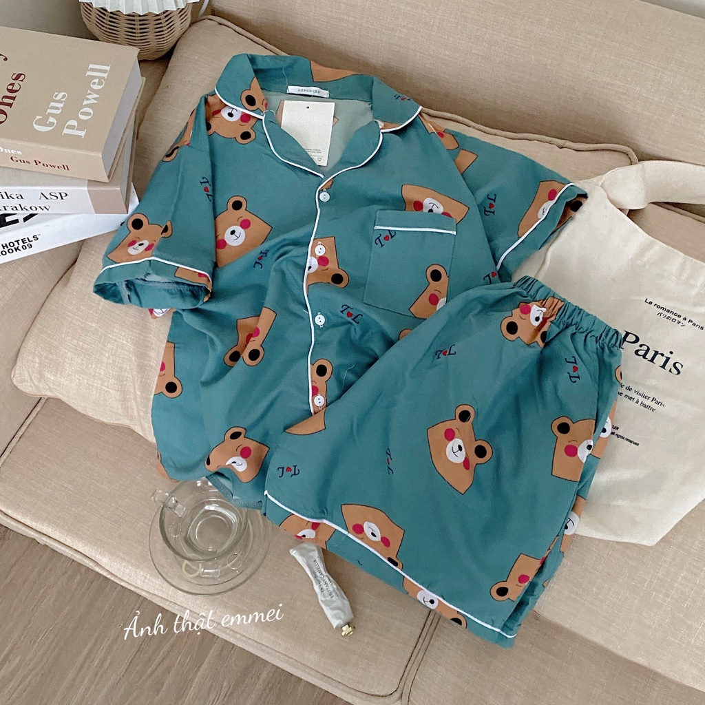 Bộ đồ ngủ nữ pijama ngắn, bộ mặc nhà kimono emmeishop