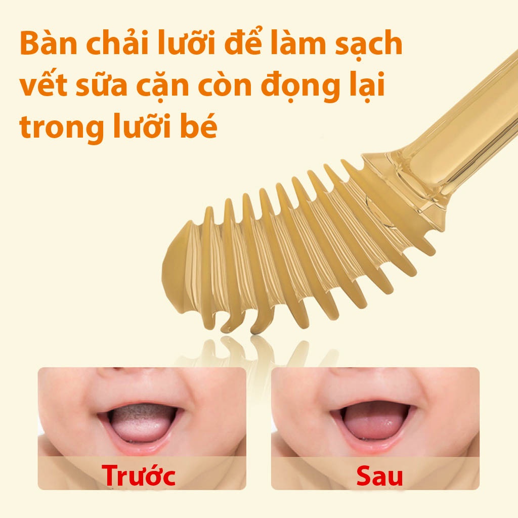 Set rơ lưỡi và bàn chải đánh răng silicon cho bé mềm mại RL01