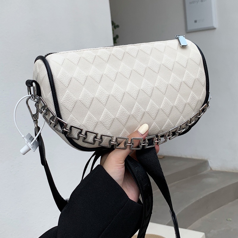 Túi Đeo JASMIN NOIR Chéo Vai Họa Tiết Kẻ Sọc Có Dây Xích Đeo Dành Cho Bạn Nữ