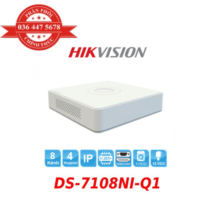 Đầu ghi hình camera IP 8 kênh HIKVISION DS-7108NI-Q1 - HÀNG CHÍNH HÃNG