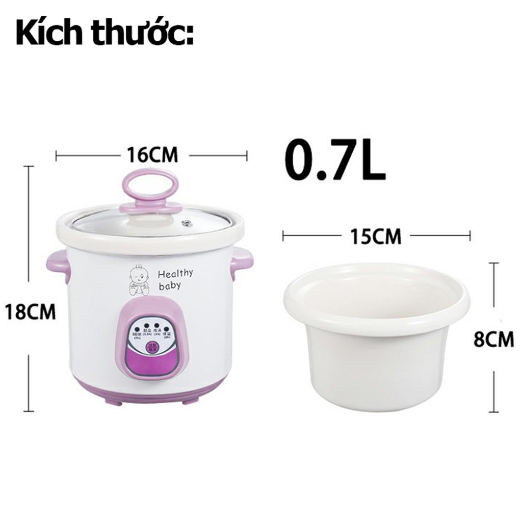 Nồi Chưng Yến Nồi Hầm Cháo Đa Năng - Dung Tích 0.7Lit
