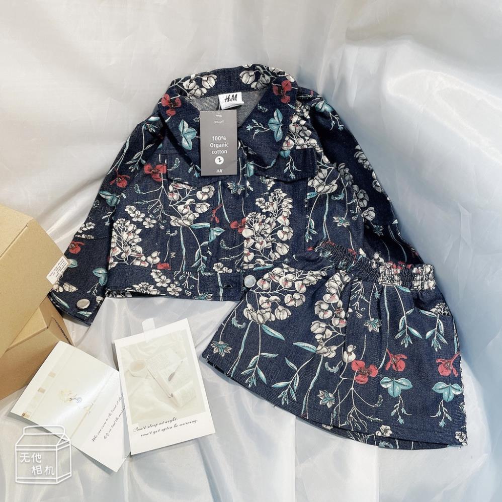 SET ÁO+ CHÂN VÁY JEAN HOA CHO BG