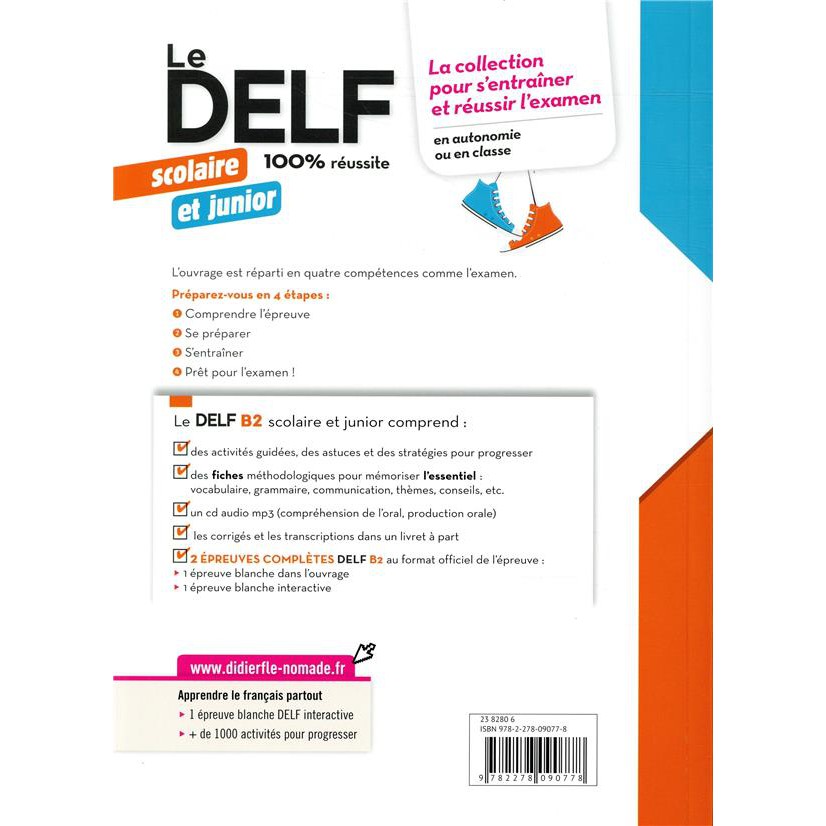 Sách luyện thi tiếng Pháp trình độ B2 - 100% RÉUSSITE - DELF SCOLAIRE ET JUNIOR (dành cho học sinh)