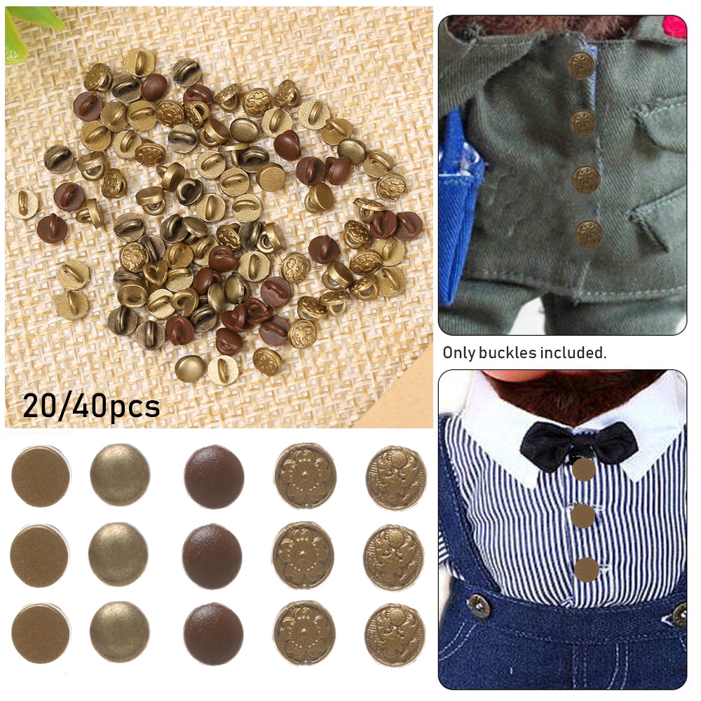 Set 20/40 nút áo trang trí nhà búp bê 4mm