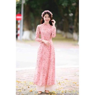 ÁO DÀI HOA NHÍ 4 TÀ MỚI NHẤT NHÀ TẤM/ ÁO DÀI TRUYỀN THỐNG - MÃ HN 40