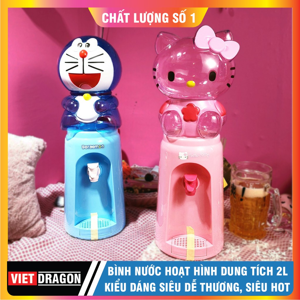 Bình Nước Doremon, Kitty Dung Tích 2L Siêu Dễ Thương, Siêu Tiện Dụng