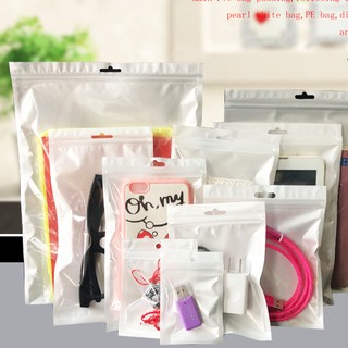 100 túi zip lock trắng sữa 8x16cm