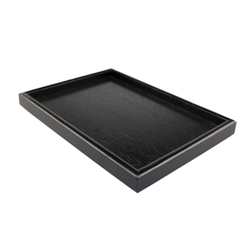Khay gỗ đựng trà màu đen 25x18x2cm