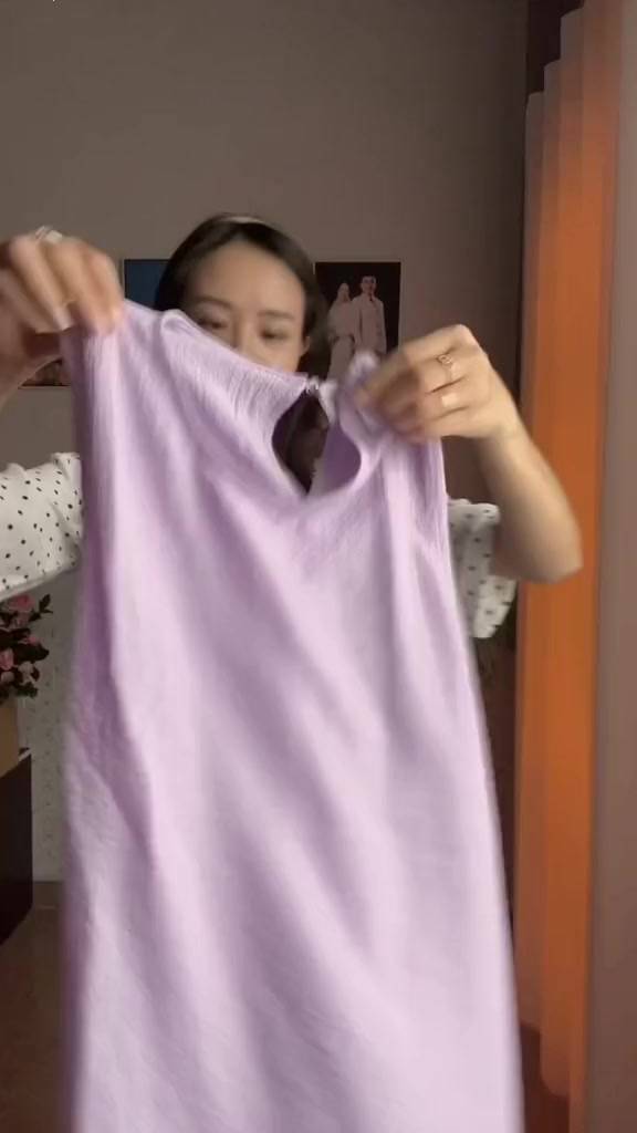 Váy đuôi cá dáng babydoll GOROGI, đầm suông dáng rộng chất xốp thoáng co giãn nhẹ | BigBuy360 - bigbuy360.vn