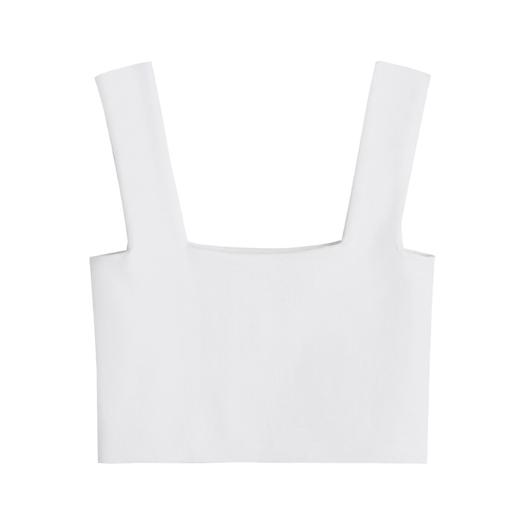 QKOOLE  Áo Không Tay Cổ Vuông Dáng Ôm Thời Trang Hàn Quốc Dành Cho Nữ