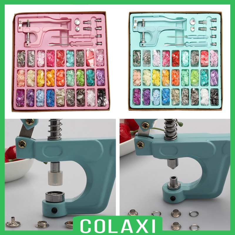 [COLAXI]312pcs Snap Button Kit Metal Snaps Studs w/ Pliers Press Tool for Sewing