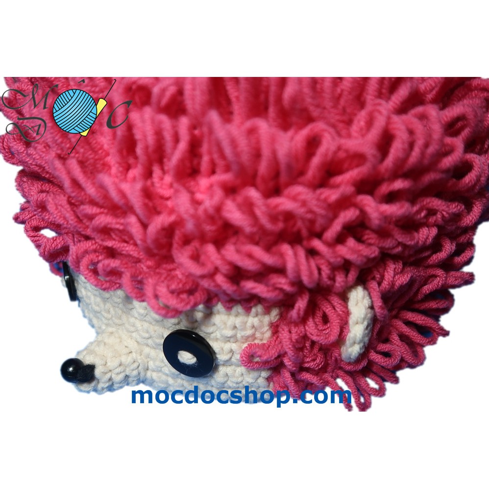 Nón len handmade cho bé gái - Nhím hồng - 0-12 tháng
