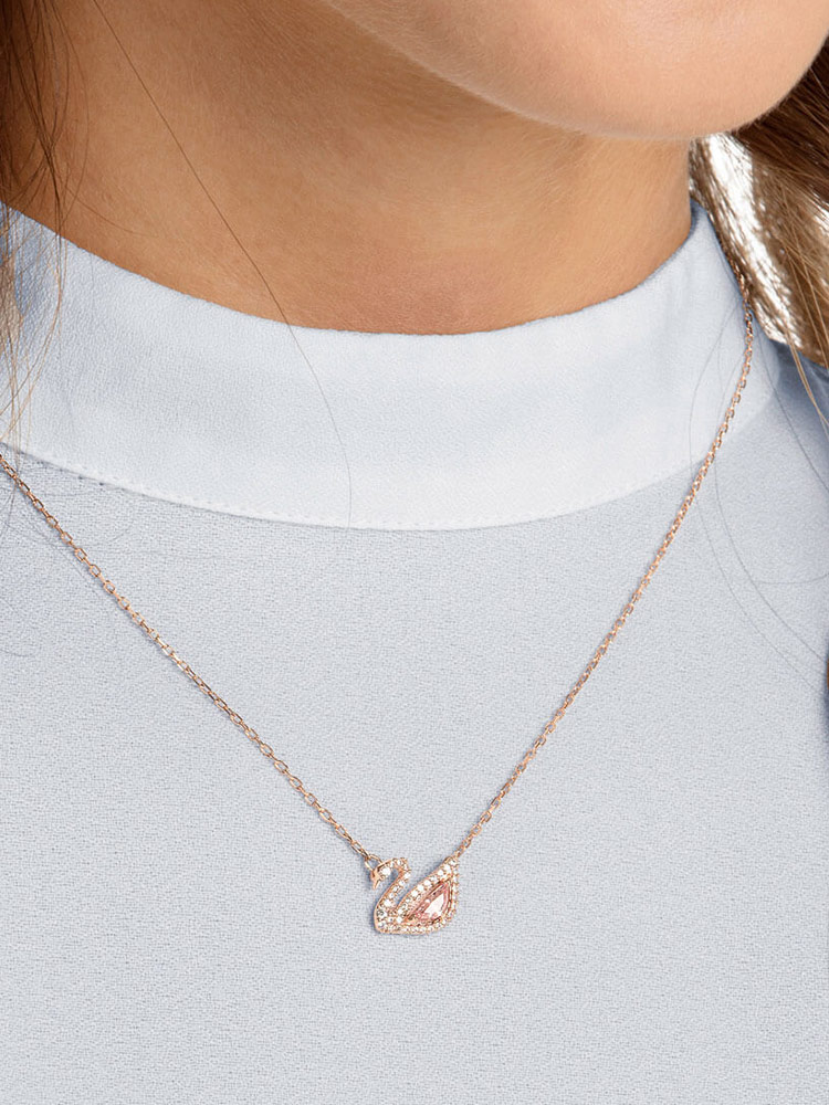 Dây Chuyền Mặt Thiên Nga Đính Đá Pha Lê Lấp Lánh Thời Trang Cho Nữ Swarovski