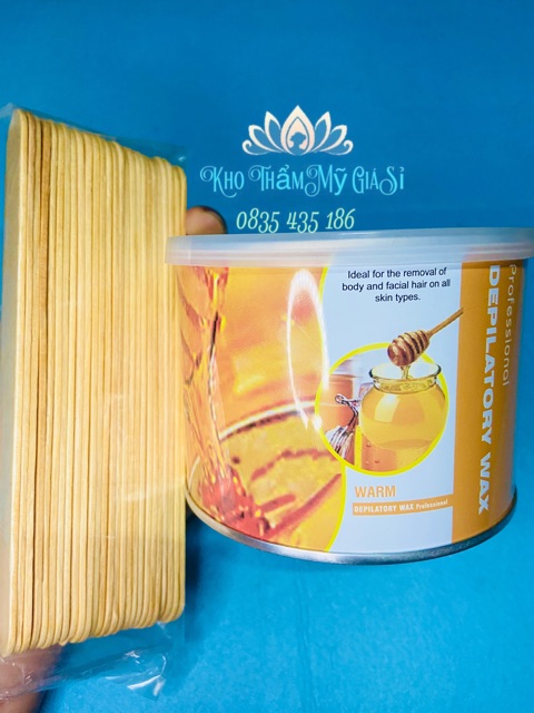 Sáp Wax Lông Nóng Mật Ong Tặng kèm 25 que đè lưỡi