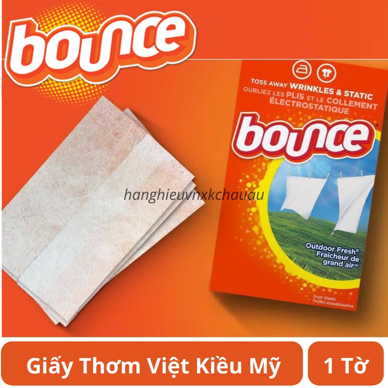 Giấy thơm quần áo và mềm vải BOUNCE Outdoor Fresh của Mỹ 1 tờ