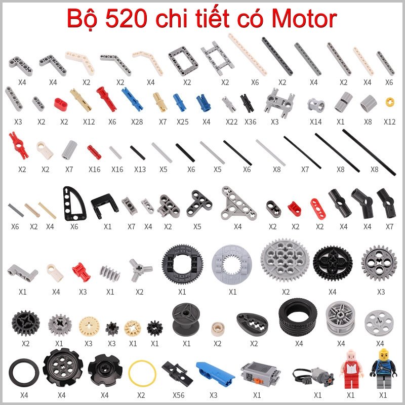 Đồ chơi lắp ráp kĩ sư cơ khí 9686 mở rộng 520 chi tiết thùng chuyên dụng 19 mô hình gợi ý tuổi 6+ bảo hành 1 đổi 1