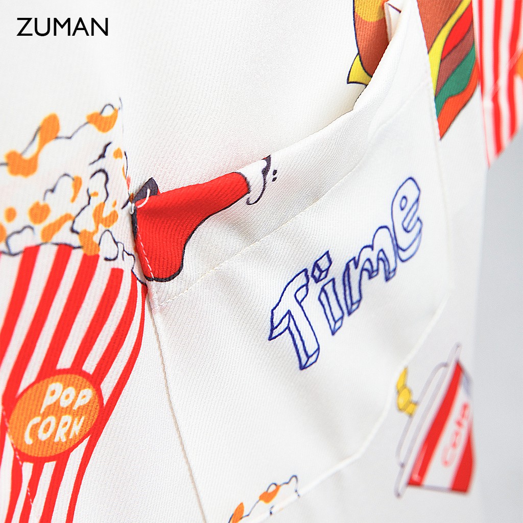 Áo sơ mi hoạ tiết nam tay ngắn Popcorn Shirt ZUMAN ASM145 form suông, chất lụa chéo cao cấp thoáng mát, không nhăn | BigBuy360 - bigbuy360.vn