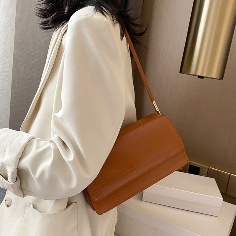 Túi Đeo Vai Da Cá Sấu Kiểu Dáng Đơn Giản Sang Trọng