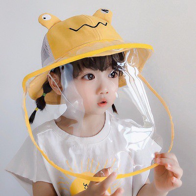 Nón Tai Bèo Có Tấm Che Mặt Trong Suốt Tháo Rời Được Chống Giọt Bắn Cho Bé