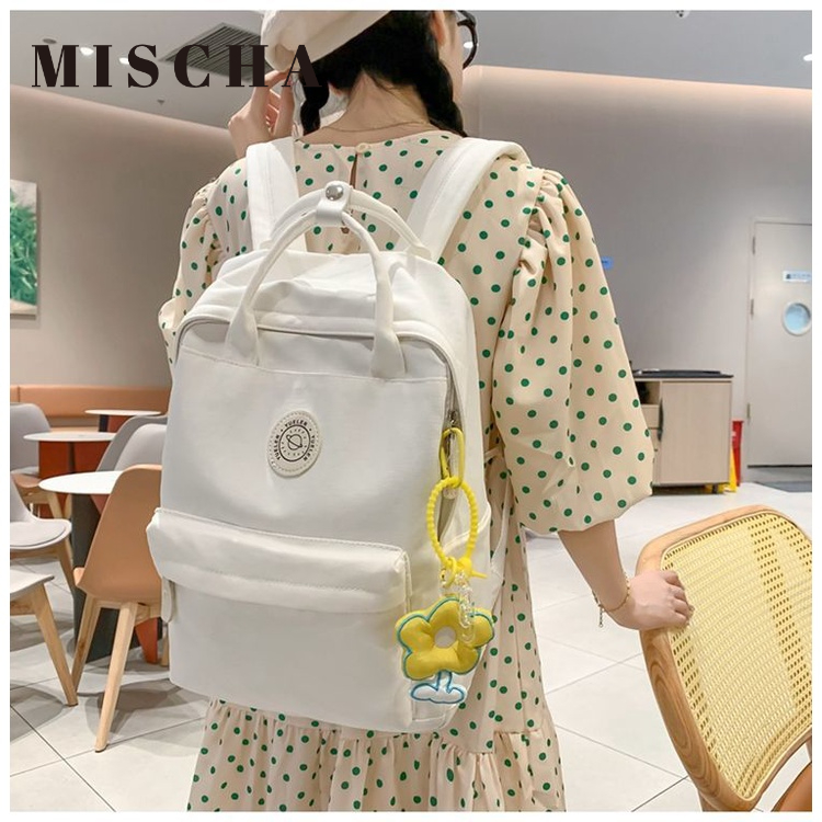 Mischa Ba Lô Chất Liệu nylon Màu Trơn Sức Chứa Lớn Chống Bụi Dễ Phối Đồ Thời Trang unisex