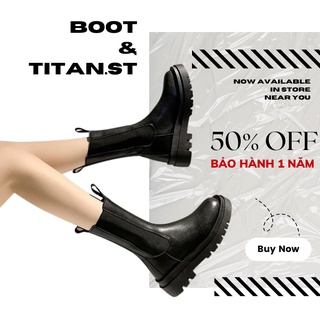 Boot nữ bốt nữ thời trang cổ cao da mềm kiểu dáng hàn quốc titan store