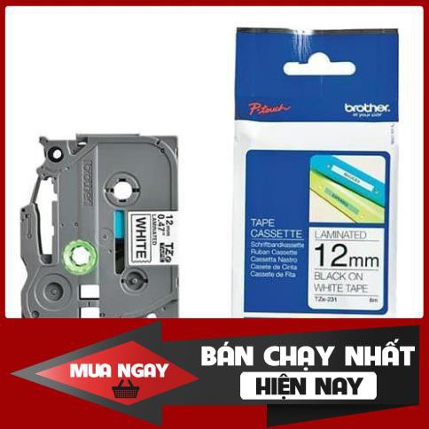 Băng giấy in nhãn Brother TZe-231 (12mm) - Chính hãng