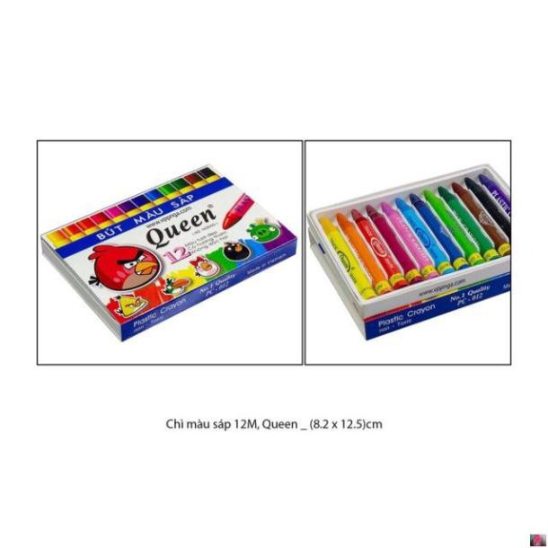 Bút sáp màu Queen 12/ 18 màu siêu mịn, siêu đẹp