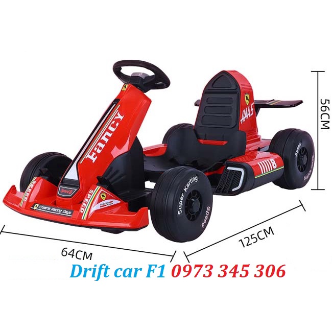 Ô tô điện trẻ em Baby-kid siêu xe kiểu dáng thể thao F1 Drift Car 2 động cơ lớn tải trọng 80kg