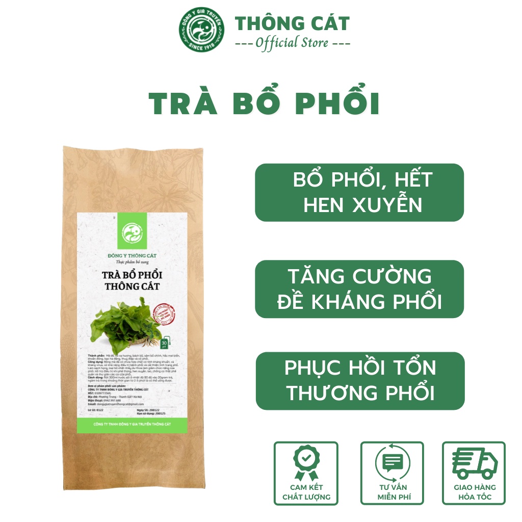Trà bổ phổi Thông Cát, trà thảo mộc giúp tăng sức đề kháng, bổ phổi, giảm ho, thanh lọc phổi