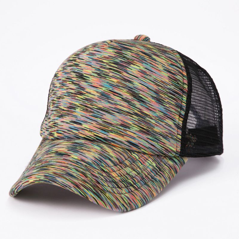 Mũ Lưỡi Trai Phối Lưới Kẻ Sọc Nhiều Màu Thời Trang Mùa Hè Cho Nam Và Nữ