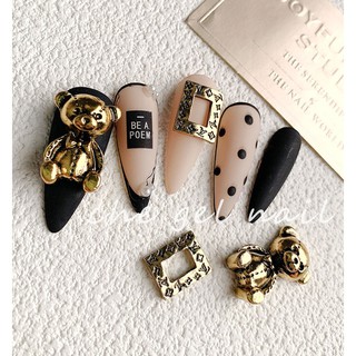 Charm Gấu Nhật Cổ Điển Đính Móng