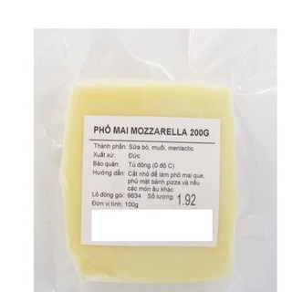 PHÔ MAI MOZZARELLA ĐỨC (GÓI KHOẢNG 200G) (AB)