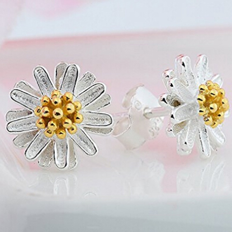 Cặp khuyên tai xỏ kim hình hoa cúc nhỏ thời trang đáng yêu cho nữ