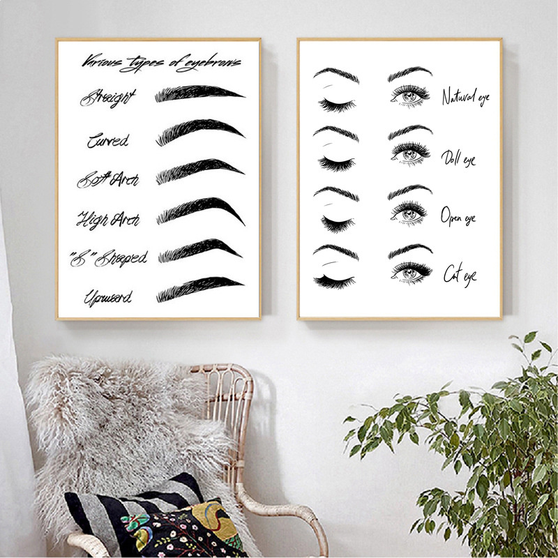 [nofreeVN]Posters And Prints Makeup Lash Extensions Guide Wall Painting Picture Shop Decor