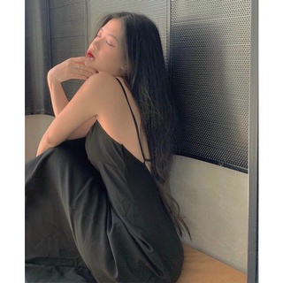ĐẦM MAXI ĐEN ĐAN LƯNG XẺ TÀ 😍