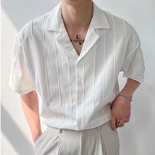 Áo Sơ Mi Tay Ngắn Màu Sắc Đơn Giản Phong Cách Hàn Quốc Cho Nam Hàn Quốc áo nam đẹp bigsize simple áo sơ mi nam ngắn tay fashion áo sơ mi nam form rộng