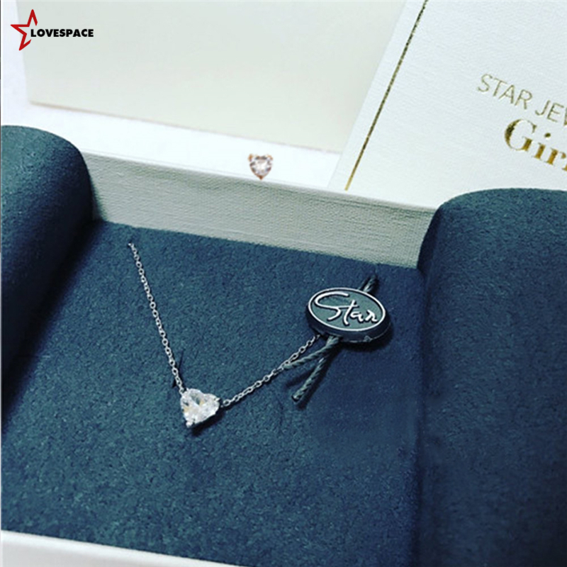 Dây Chuyền Mạ Bạc Đính Đá Zircon Hình Trái Tim Thời Trang Cho Nữ