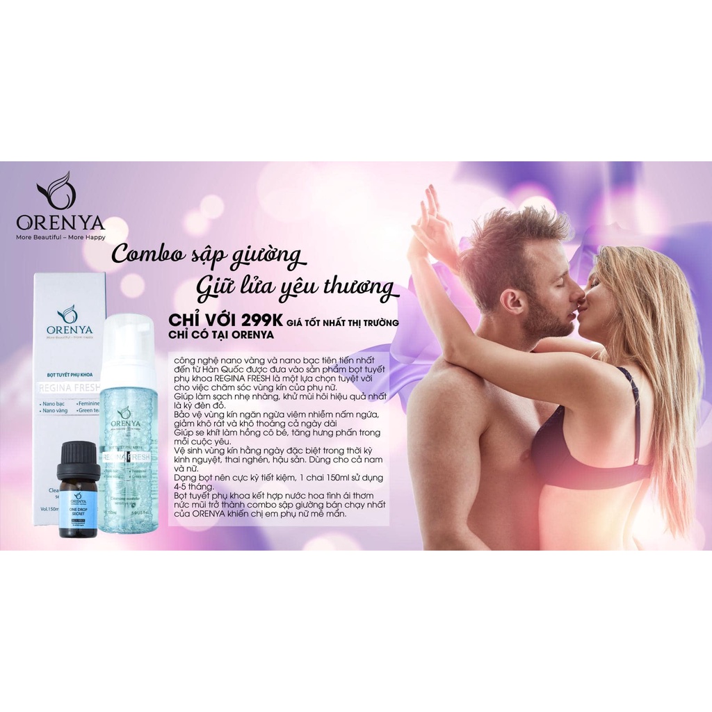Combo 2 Chai Nước Hoa Orenya 5ml, Nước Hoa Vùng Kín Dịu Nhẹ Quyến Rũ - One Drop Secret