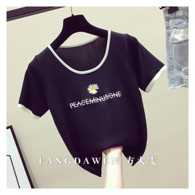 NRVP Áo Thun Ngắn Tay In Hoa Cúc Nhỏ Cho Nữ 2020