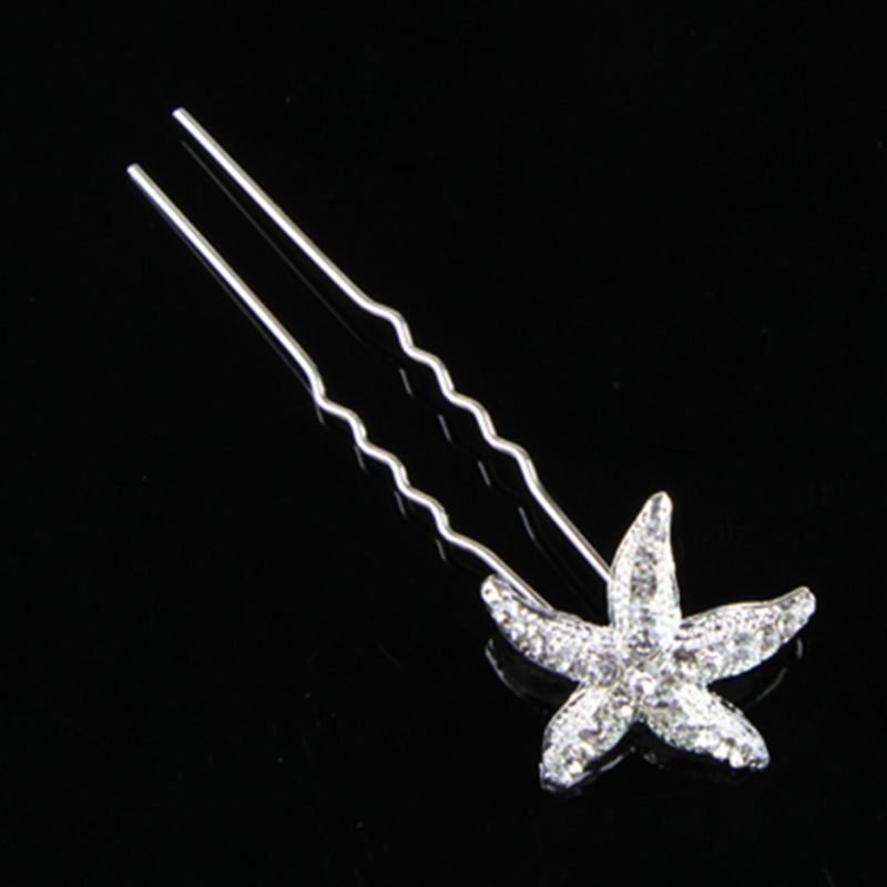 Trâm Cài Tóc Hình Sao Biển Bằng Bạc Cho Cô Dâu