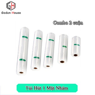 (Mới) Bộ 2 cuộn túi hút chân không một mặt nhám đầy đủ kích thước