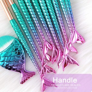 Set 11 cọ trang điểm cán đuôi cá lông mềm