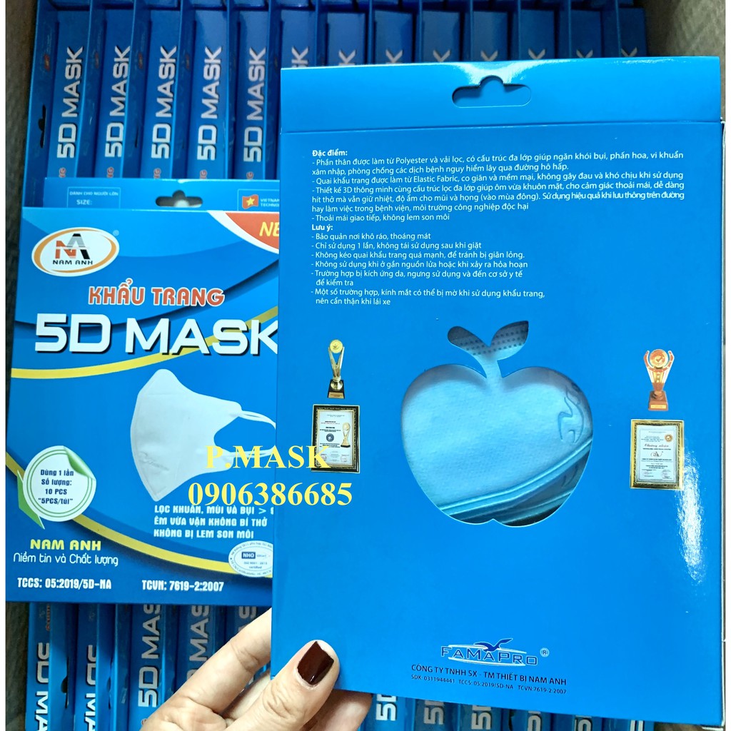 10 cái khẩu trang 5D Famapro Nam Anh thiết kế 3d Mask - Khẩu trang y tế Nam Anh 3d mask