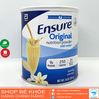 Sữa Ensure ORIGINAL Mỹ 397g - Hàng Air mới, mẫu mới Date năm 2023