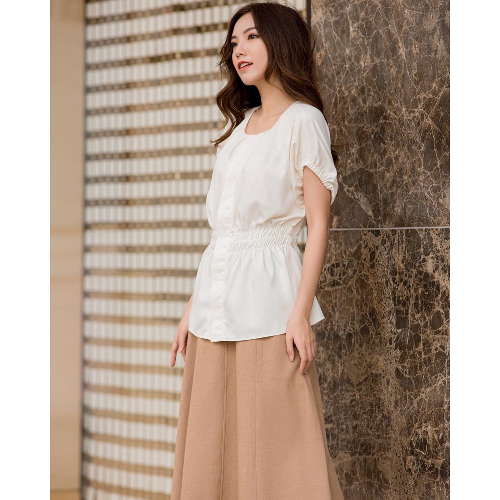 Chân váy dài 3 nút TRƠN