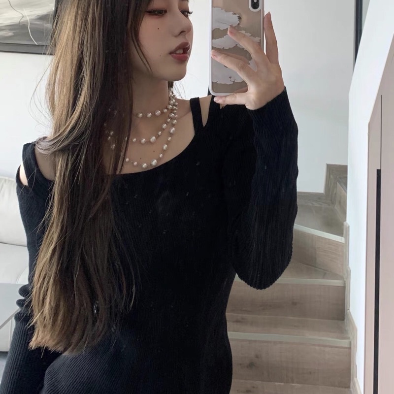 Áo len cut out body hot trend