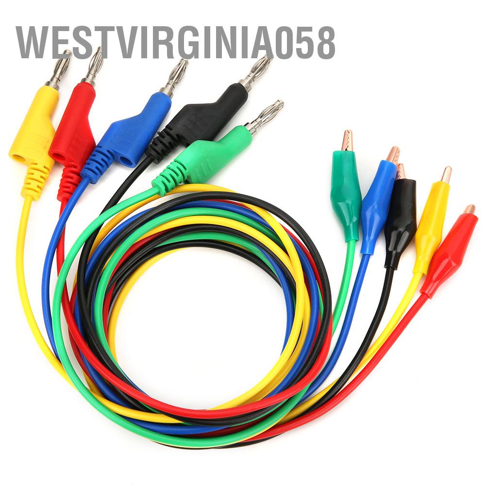 Có thể bán buôn P1044 5 cái 4mm 1m Cắm chuối có thể xếp chồng lên nhau để kẹp thử nghiệm kiểm tra dây cáp cho đồng hồ vạn năng Westvirginia058 Hàng giao ngay