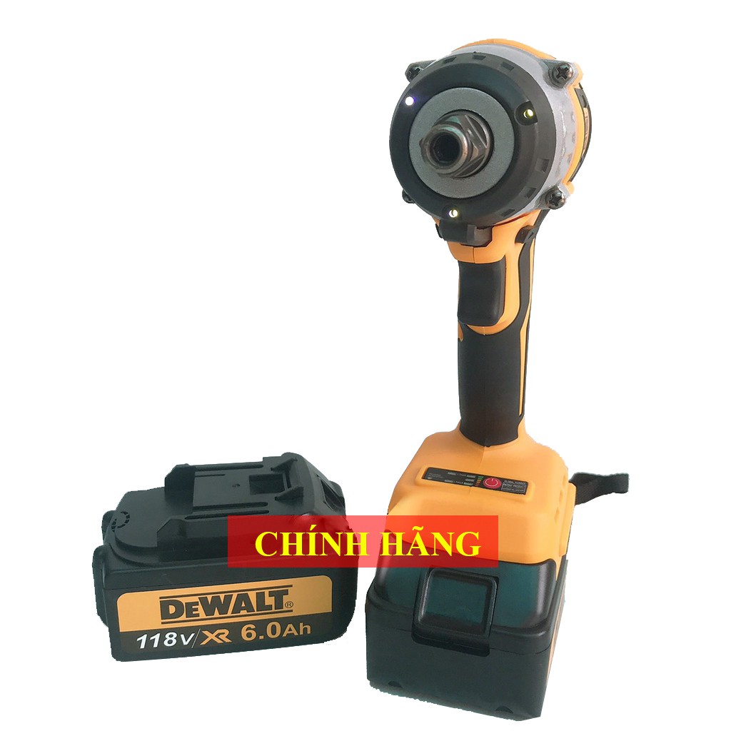 Máy siết bulong DeWalt 118V - 3 ĐÈN LED KÈM 6 KHẨU DÀI + ĐẦU CHUYỂN VÍT + ĐẦU KHOAN [CAM KẾT CHÍNH HÃNG]