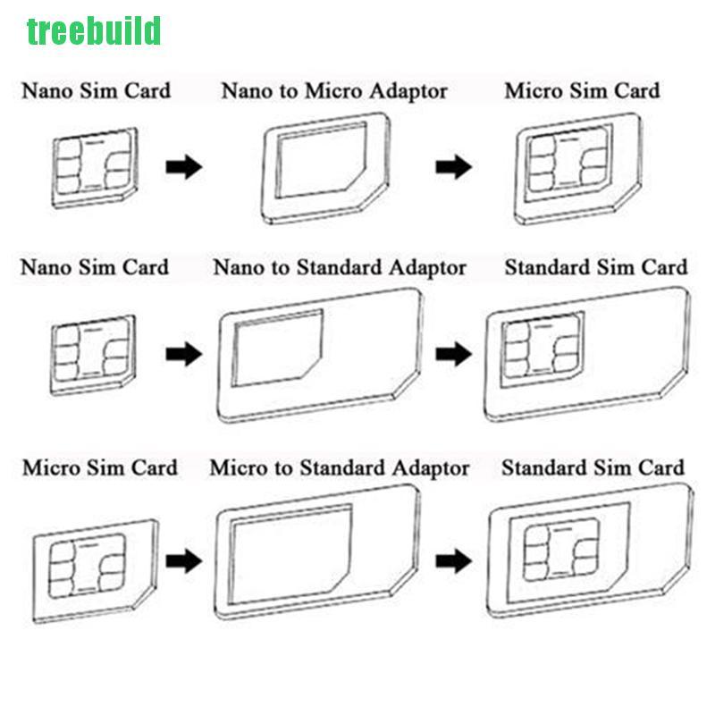 Bộ Chuyển Đổi Treebuldx 5 Trong 1 Nano Sim Sang Micro Cho Iphone6 5 4